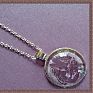 Silver Tone Guardians Of The Galaxy Groot / Rocket Design Necklace